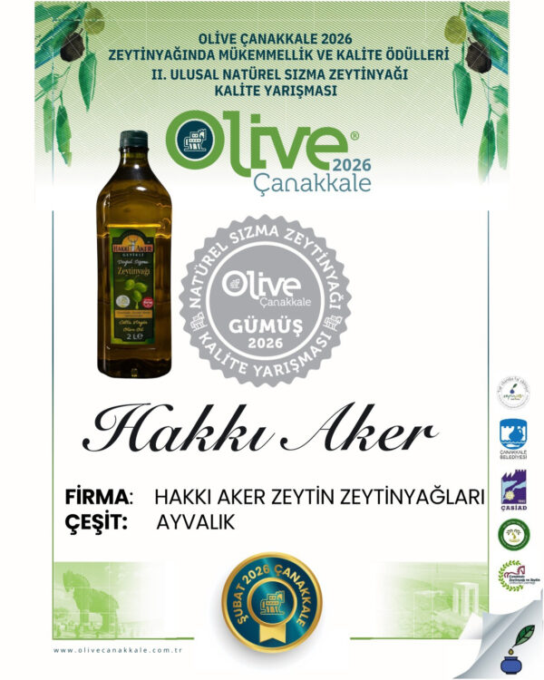 Hakkı Aker Geyikli Zeytinyağı Gümüş Madalya 1 Hakkı Aker Geyikli Zeytinyağı Gümüş Madalya 1